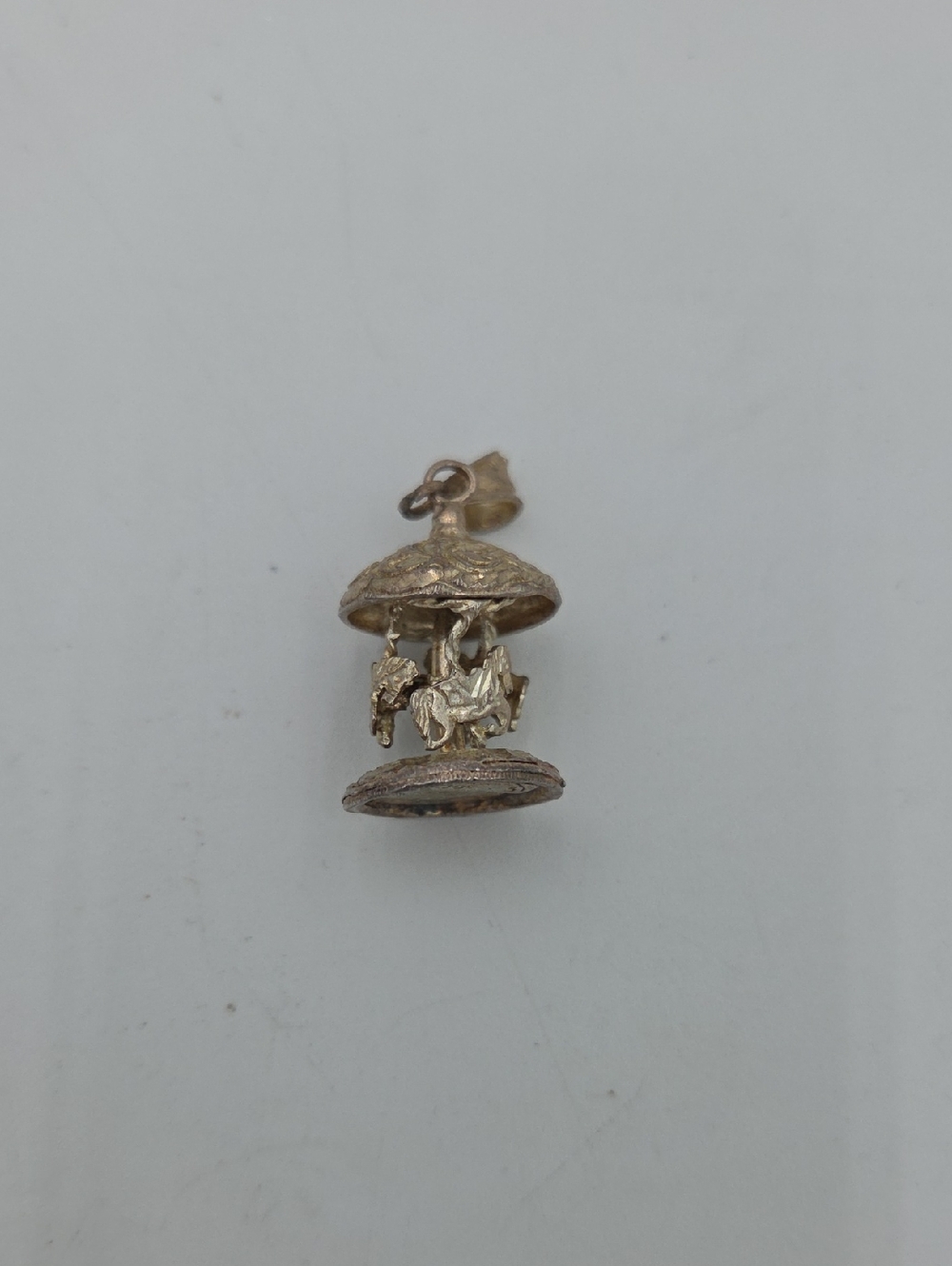 Sterling Silver 925 Carousel Pendant Charm